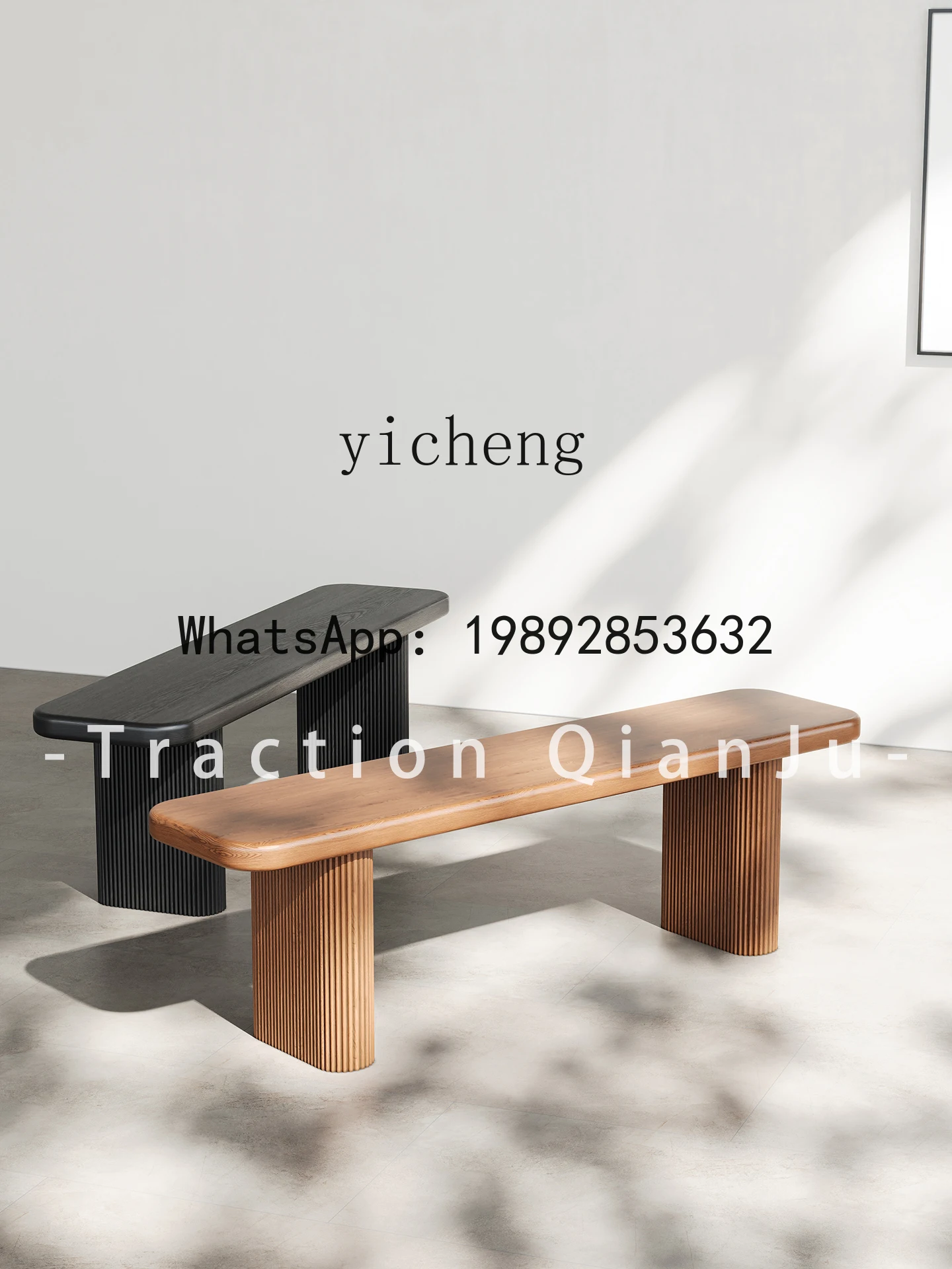 Solid Wood Long Bench for Home Living Room Sofa Bedroom Bed End Bench Long Stool
