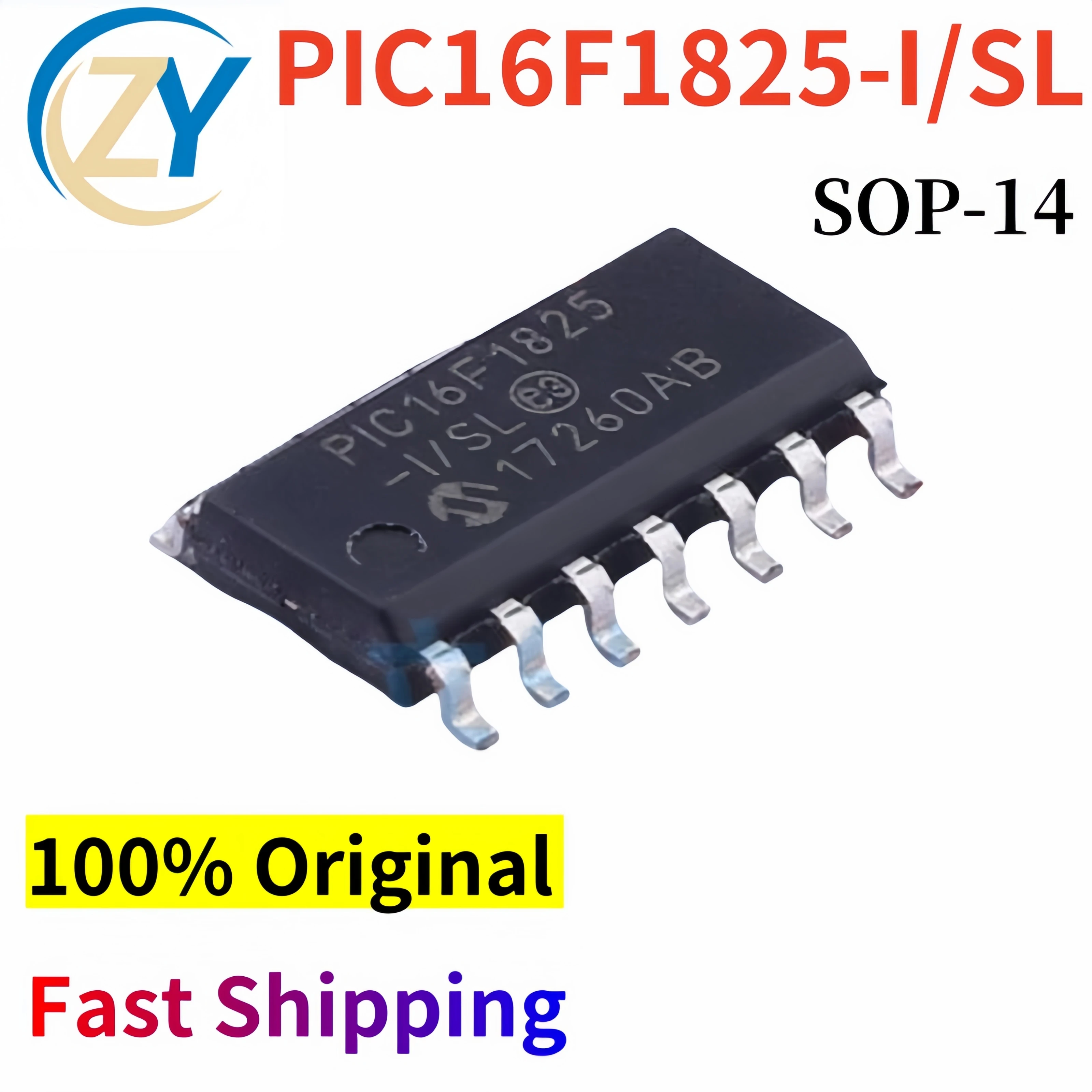 

(2pcs) PIC16F1825-I/SL 8-Bit MCUs PIC16F1825 SOP-14 14KB 32MHz 100% Original & In Stock