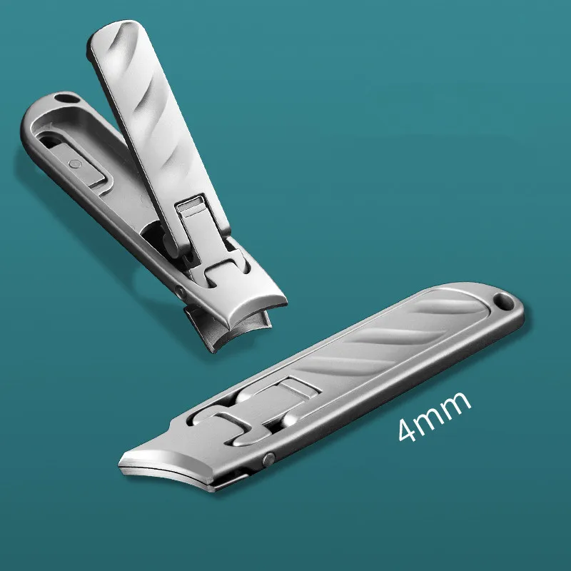 Cortador de unhas ultrafino de aço inoxidável, portátil, com textura superior, chaveiro, ferramenta de manicure