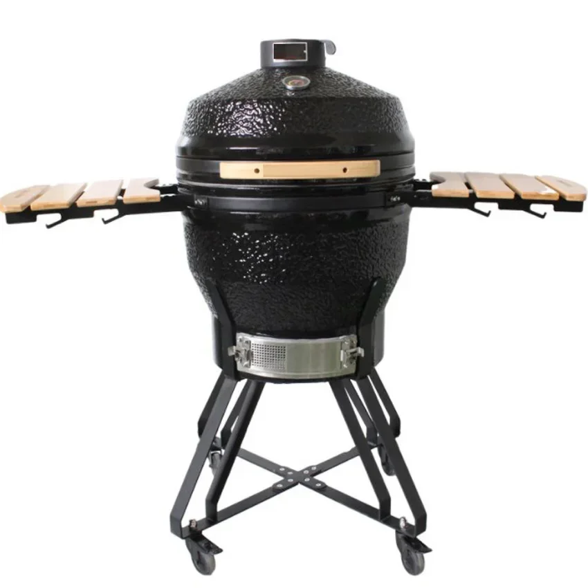 German Ceramic Charcoal Kamado Grill Oven Green 16 21 22 Inch Kamado Grill Bbq Blue With Bamboo Table