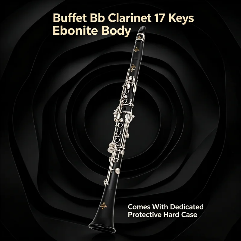 Clarinete Bb Buffet de 17 llaves, instrumento de viento profesional de madera de baquelita, clarinete tenor con estuche y caña, instrumento musical