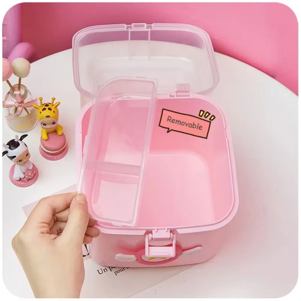 Cute Home Children\'s Multi-layer First Aid Small Medicine Box Cartoon Fresh Plastic Jewelry Beauty Makeup Nail Tools Storage Box