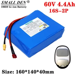 New 60V 4.4Ah Li-ion Battery Pack 16S2P 18650 4400mAh Built-in High Power BMS Max 1800W Suitable for Electric Unicycle Battery