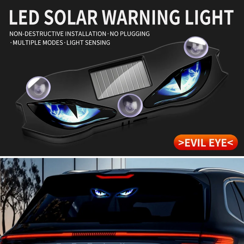 New Car Eye Dynamic Light Eagle Eye Devil Eye Atmosphere Light LED Decorative Light Solar Warning Light