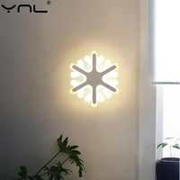 Modern LED Wall Lamps Snowflake Minimalist Sconce Night Light Bedside Bathroom Hallway Bedroom Decor Indoor Lighting With Switch