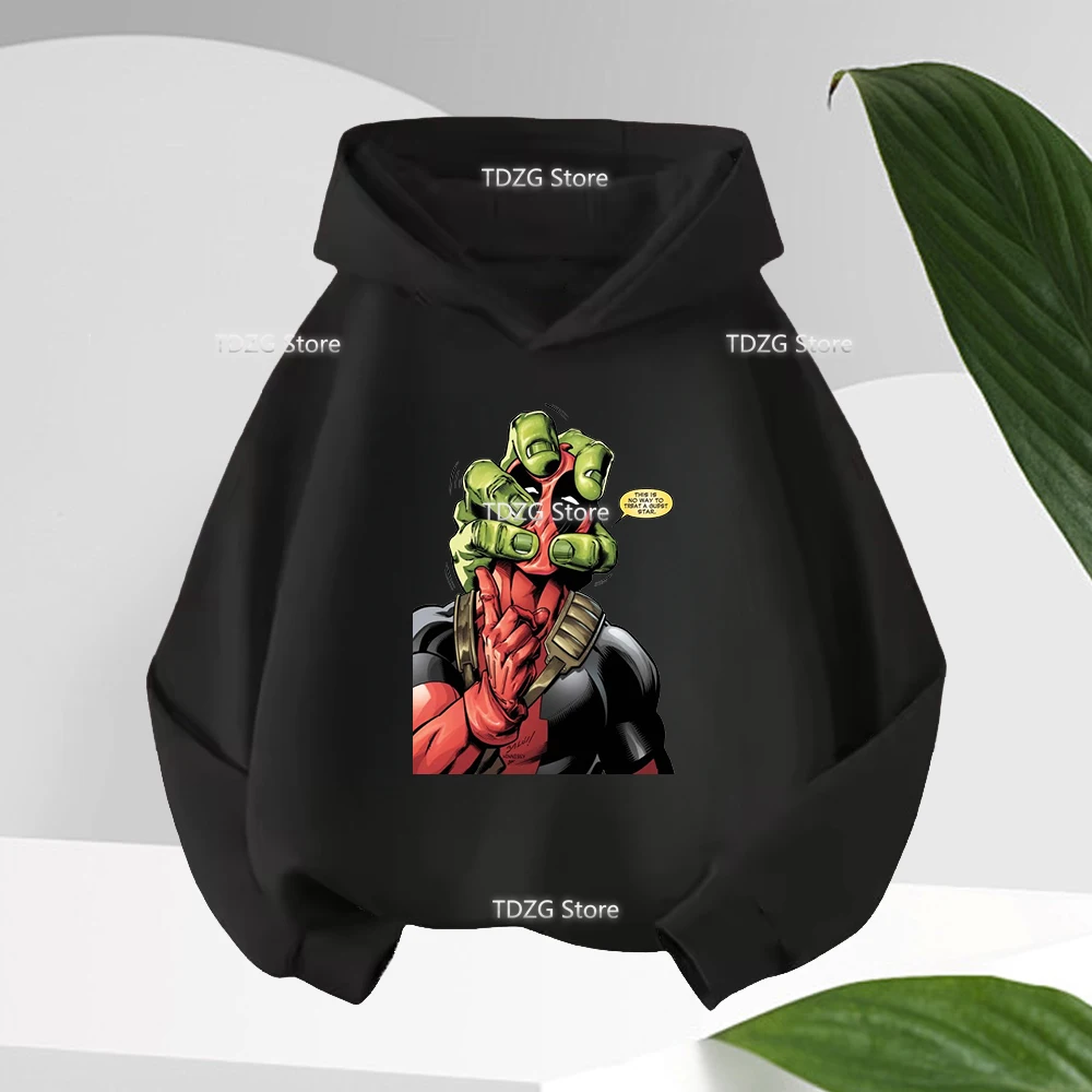 ديدبول ولفيرين الأطفال هوديس فتاة صبي الاطفال الملابس الرسوم المتحركة ملابس كاجوال طفل البلوز القمم بلوزات الخريف الشتاء #6