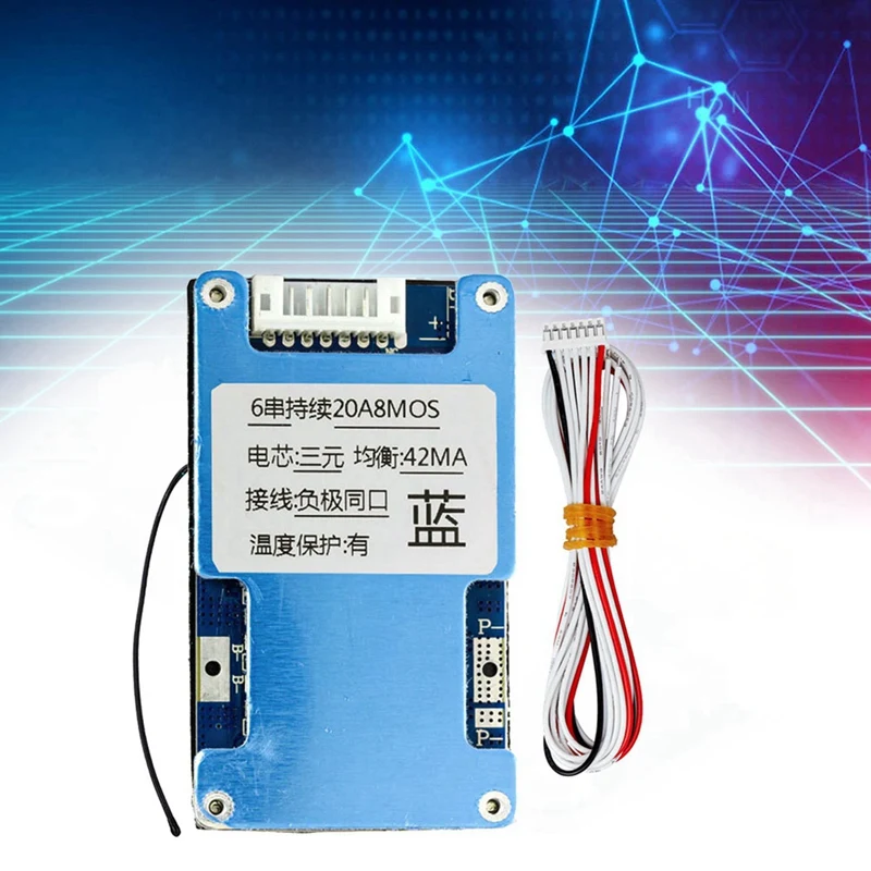 6S 20A 22.2V Li-Ion Lmo Ternary Lithium 18650 Battery Charge Protection Board With Balance And Temperature Protect