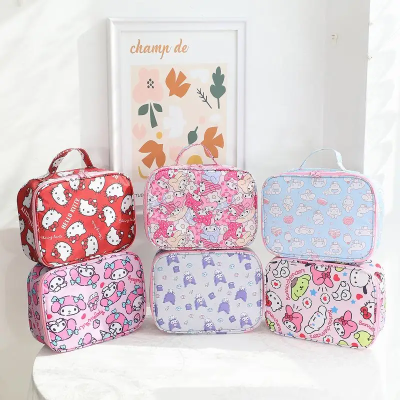 

New Sanrios Cosmetic Bag Cartoon My Melody Kuromi Kawaii Water Proof Travel Storage Wash Rinse Skin Care Products Storage Bag