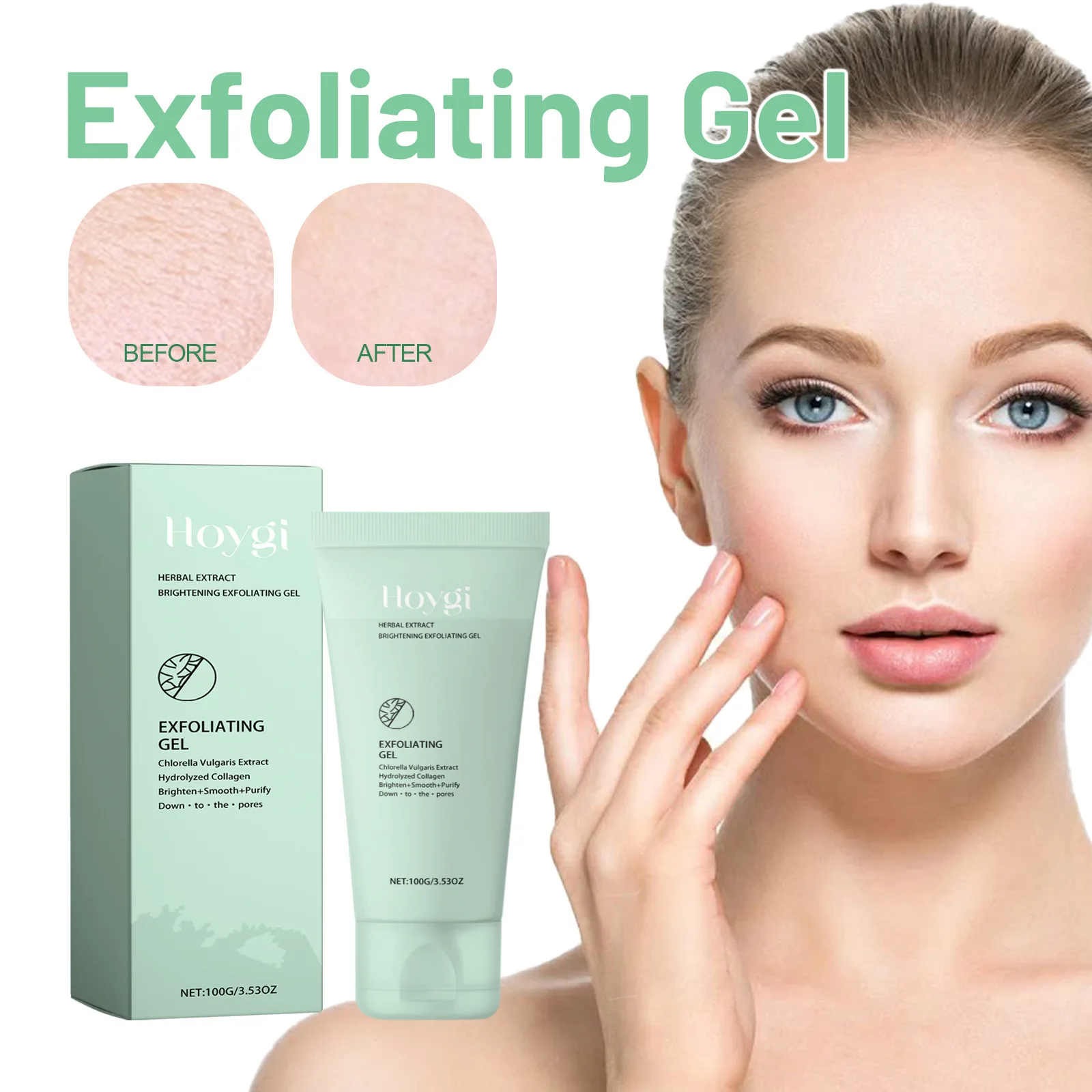 

Hoygi Herbal Exfoliating Gel Gently Cleansing Closed Black Mouth Shrinking Pore Exfoliating Brightening Gel Reduce Fine Lines