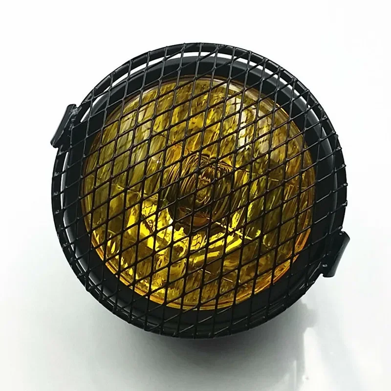 

Amber Vintage Motorbike Grille Side Mount Lamp Headlight For Cafe Racer Bobber GN XL