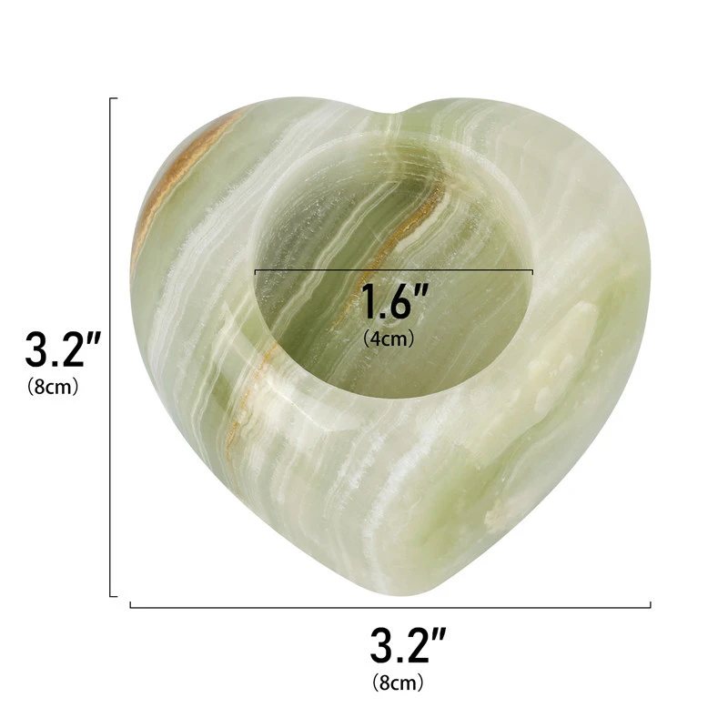 European Creative Afghan Jade Heart shaped Candlestick Wedding Candlestick Home Modern Soft Decoration Crafts Ornament