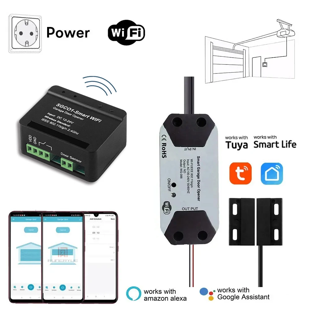 Imagem -01 - Tx-abridor de Porta de Garagem com Controle Remoto Receptor Wi-fi Controlador do Telefone Inteligente Xhouse Tuya App tx abridor de porta de garagem com controle remoto receptor wi fi controlador do telefone inteligente xhouse tuya app 01