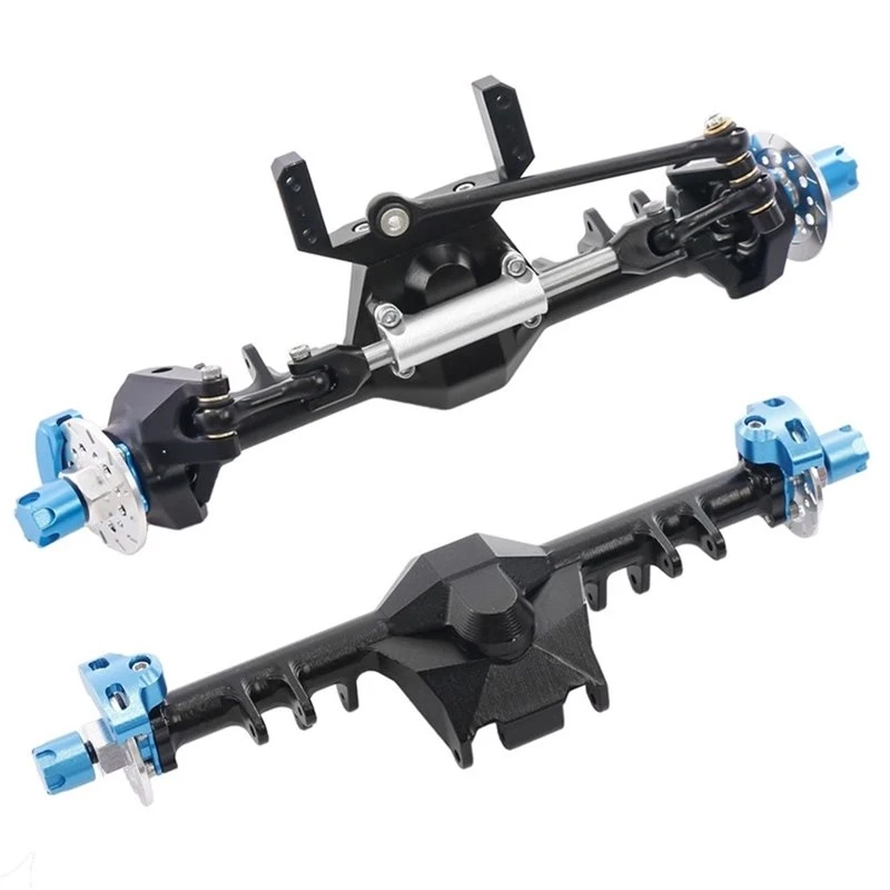 |NEWA25Z| Aluminum Front Rear Straight Axle With Hydraulic Steering Link For RC Crawler SCX24 Deadbolt 90081 C10 Gladiator