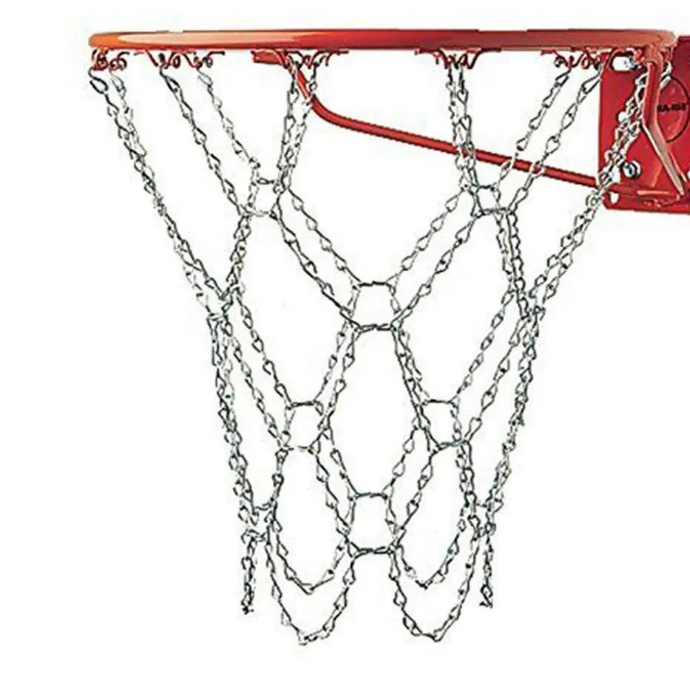 2 ชิ้นบาสเกตบอลสุทธิเหล็กโซ่กันสนิมสําหรับสนามเด็กเล่นกีฬา