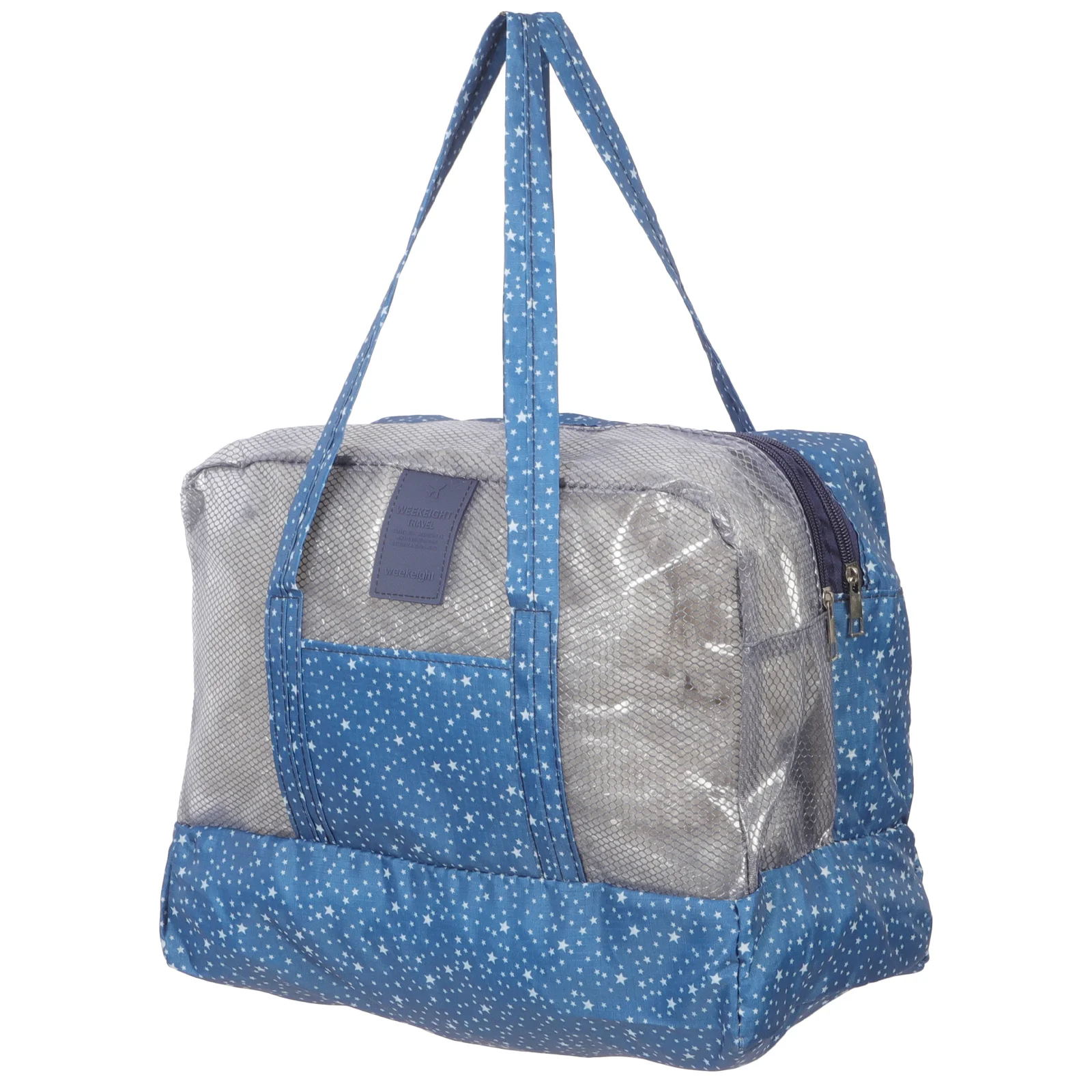 Large Sky Blue Beach Tote Bag Waterproof Dry Wet Separation Multipurpose Travel Swimming Sports Gym Bag Foldable