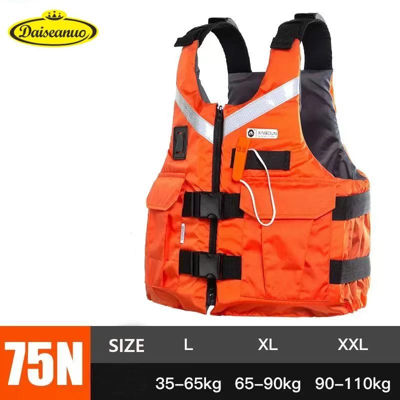 

Men Women Rescue Suit Life Vest, Buoyancy Aid 50N Jetski Life Jacket Youth Swimming Surf Lifeguard PFD Kayaking Vest Size L XXL