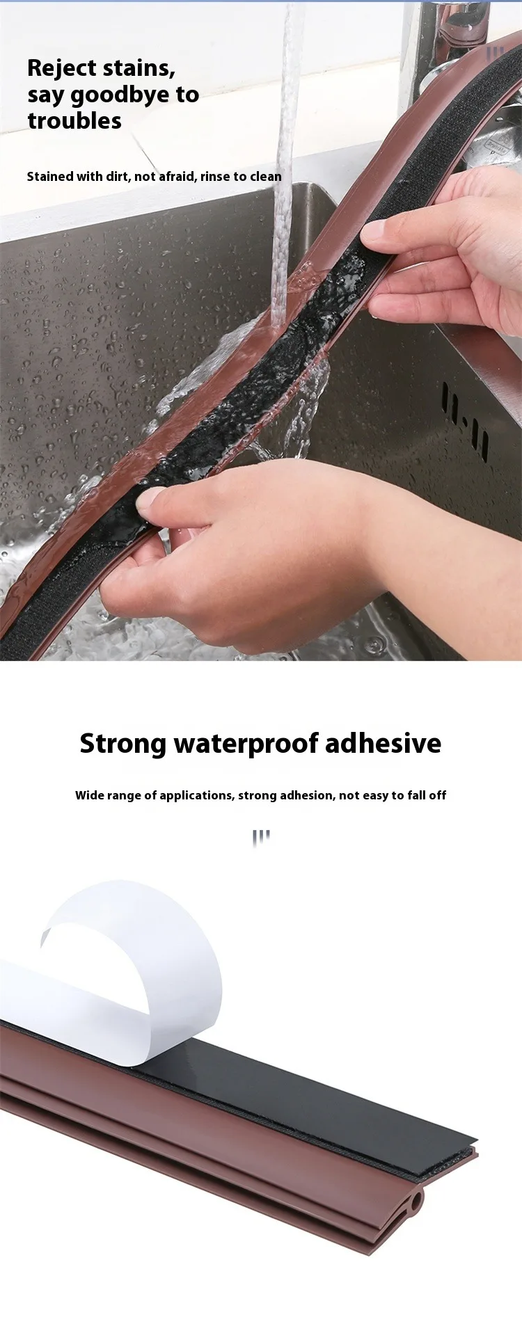 1–4 Stück 93 cm PVC-Türboden-Dichtungsstreifen, wasserdicht und verschleißfest, abnehmbarer, wind- und staubdichter Türspalt-Dichtungsstreifen – Detail 5