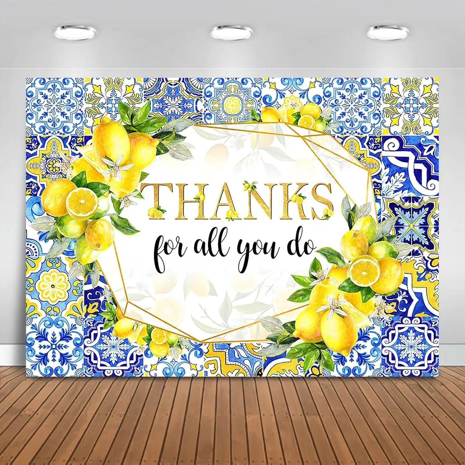 

Thanks for All You Do Backdrop Lemon Thanks to Staff Employee Teacher Doctor Retirement Background Nurses Day Photo Booth Banner
