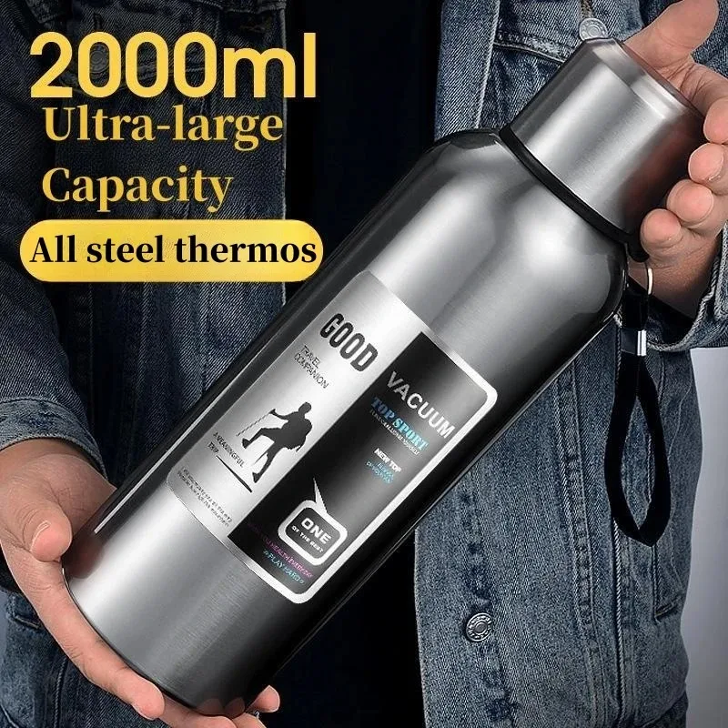 2024 NEW Outdoor Sports Stainless Steel Thermos Vacuum Flask for Men Women Large Capacity Thermos Water Bottle Coffee Mug