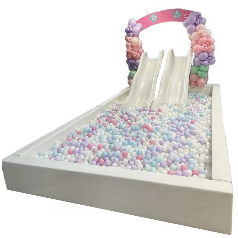 Popular White Transparent Ball Pit Large Slide Party Event Rental Soft Ball Pit Large Slide Indoor Outdoor Ball Pit