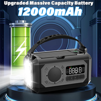 BOFO 12000MAh Emergency Weather Radio Hand Crank Radio Solar Radio Portable AM/FM/NOAA Radio with Flashlight Reading Lamp-A
