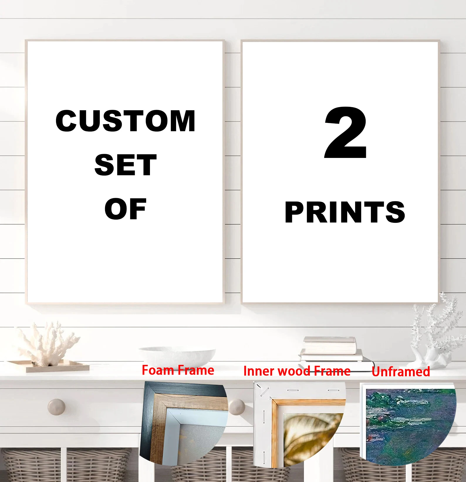 Frame/Unframe Custom Painting Canvas HD Print Customized Your Picture Personalized Wall Art