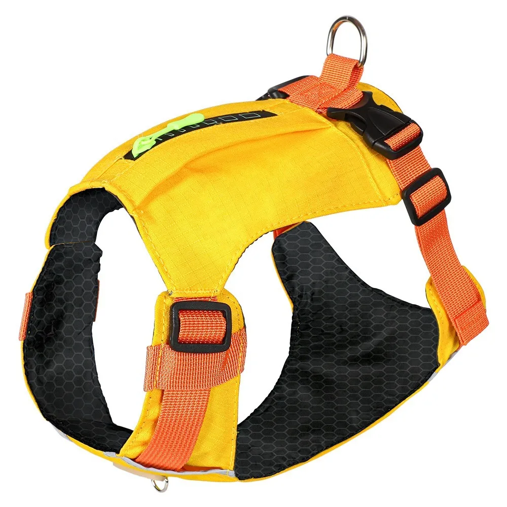 

Breathable Dog Harness Adjustable with Zippered Pockets Pet Vest Reflective Wear-resistant Dog Chest Back Walking the Dog