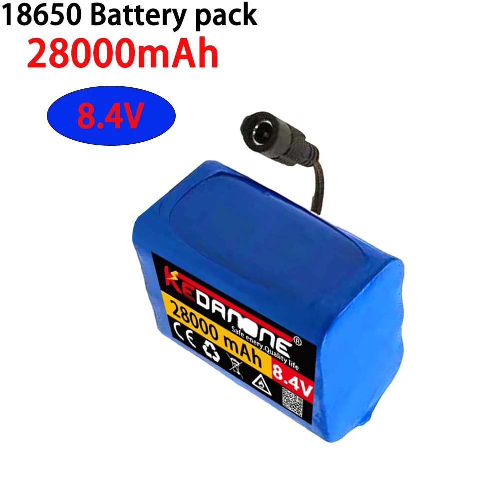 

8.4V (7.4V) (28000mAh) 18650 lithium-ion Rechargeable Battery Pack For Bicycle Headlights, LED, Toys