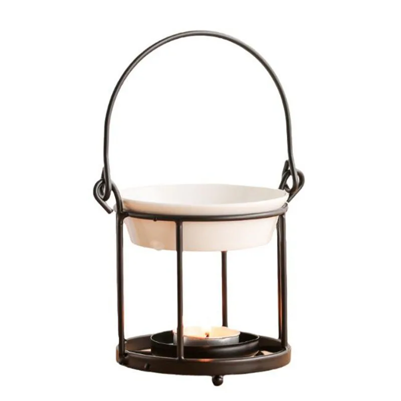 Creative Portable Cage Metal Rack Aroma Burner Essential Oil Furnance Oil Lamp Fragrance Burner for Indoor Home Decor