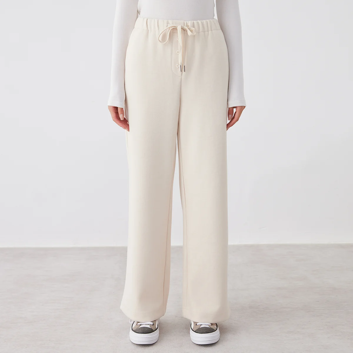 

K2670L High-quality luxury brand women's acetate and tencel casual straight-leg trousers