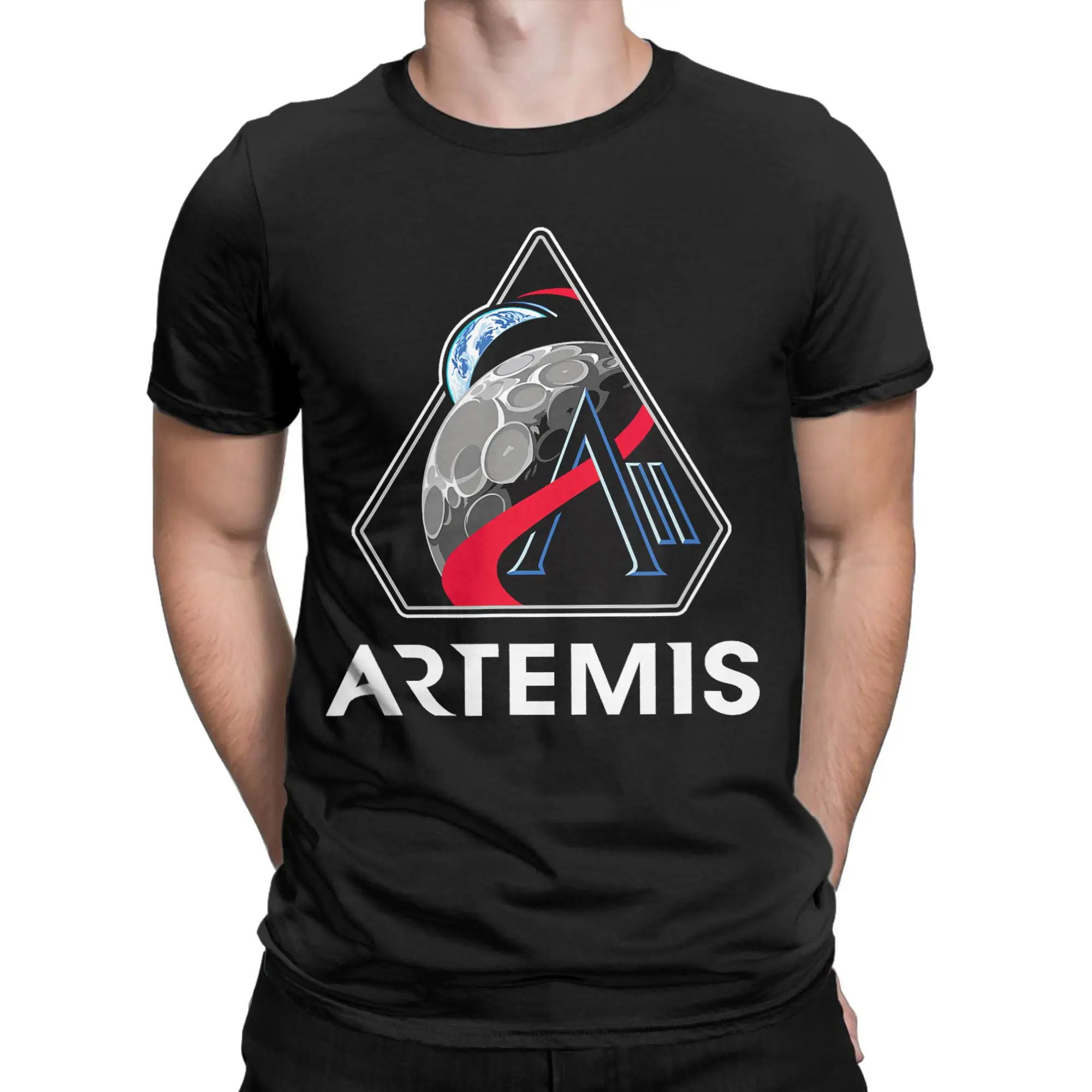 Artemis II Mission Patch Worm Logo T Shirt Summer  Y2K Fun T Shirts Cotton Hippie Tshirt For Men Print Tees