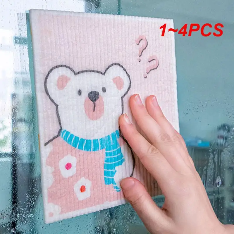 1~4PCS Dishwashing Towel And Wet Dual Use Kitchen Not Easy To Deform Easily Adsorb Multiple Oil Stains Household Absorbent