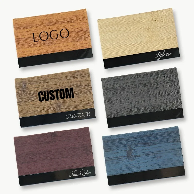 

Personalized Stainless Steel PU Leather Business Card Case Engraving TEXT LOGO Custom Lightweight Card Box Name Cardcase Company