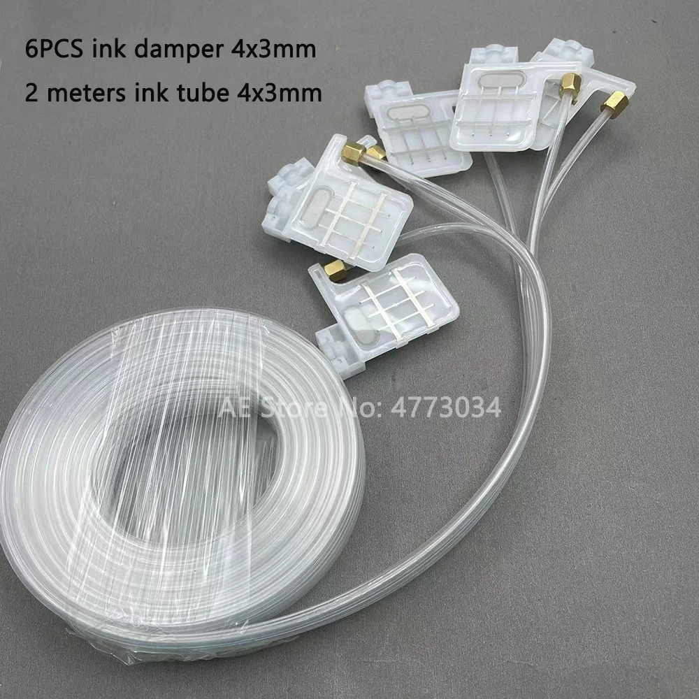6 Colors Ink Damper With 2 Meters Tube Pipe Hose Line For Epson XP600 Eco Solvent UV DTF Printer Ink Dumper