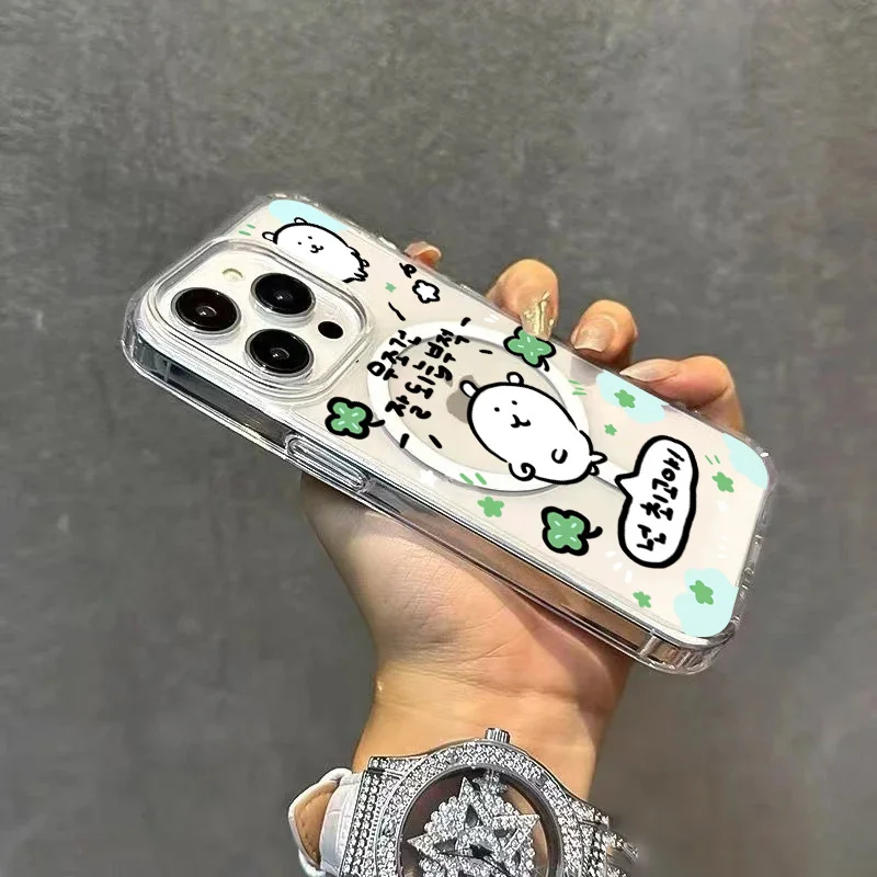 Korean Cute Cartoon Puppy Magsafe Phone Case For iPhone 17 16 16E 15 11 13 12 14 Pro XSMax XR X 7 8 Plus 17 Air 16E Back Cover