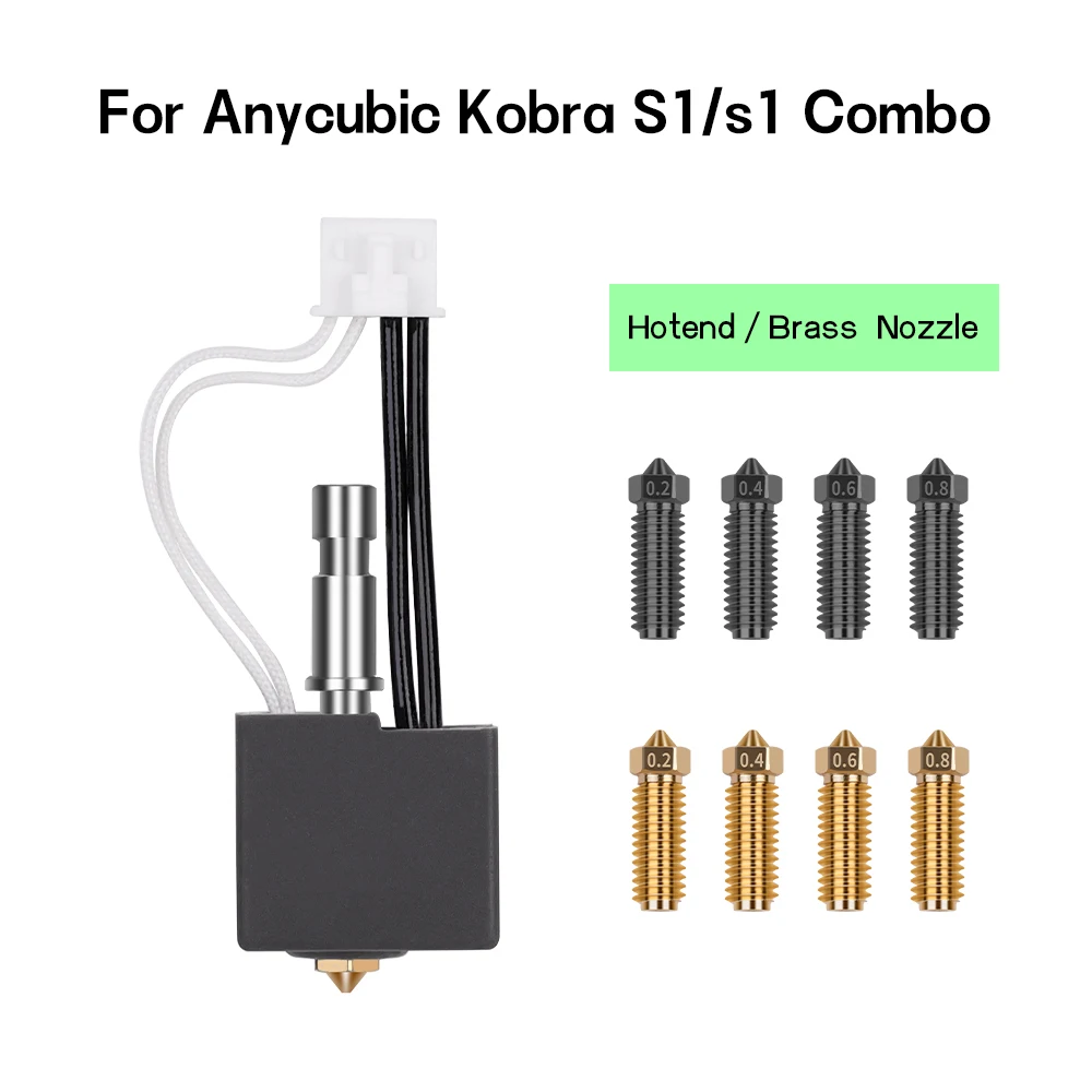 

For Anycubic Kobra S1 Hotend Kobra S1 Combo Hot End Kit for Anycubic Kobra S1 Nozzle Print Head S1C 3d Printer Accessories