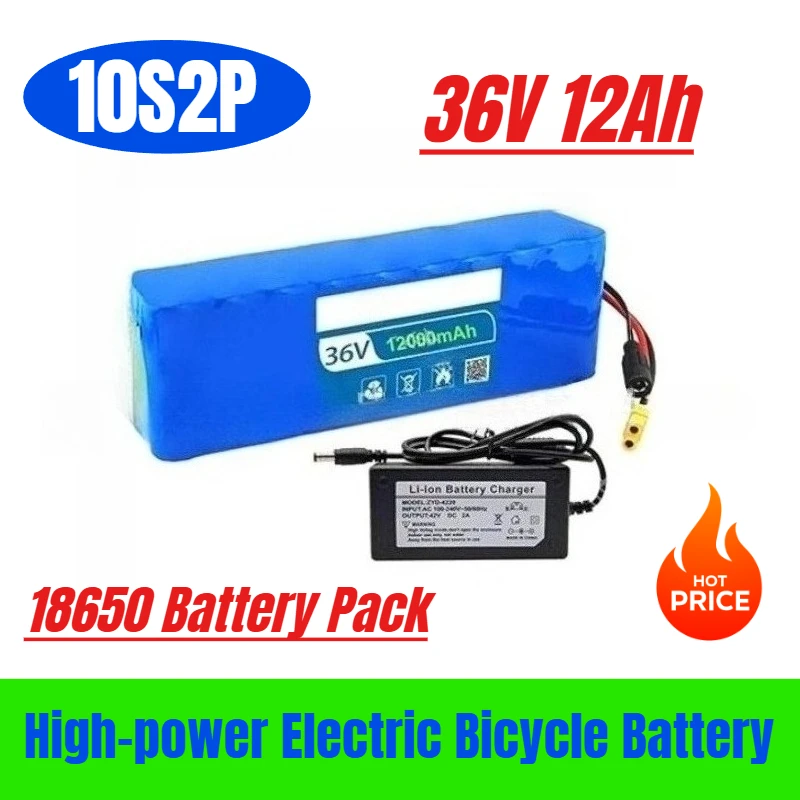 

36V 12Ah 18650 10S2P Battery Pack 500W High-power Electric Bicycle Battery