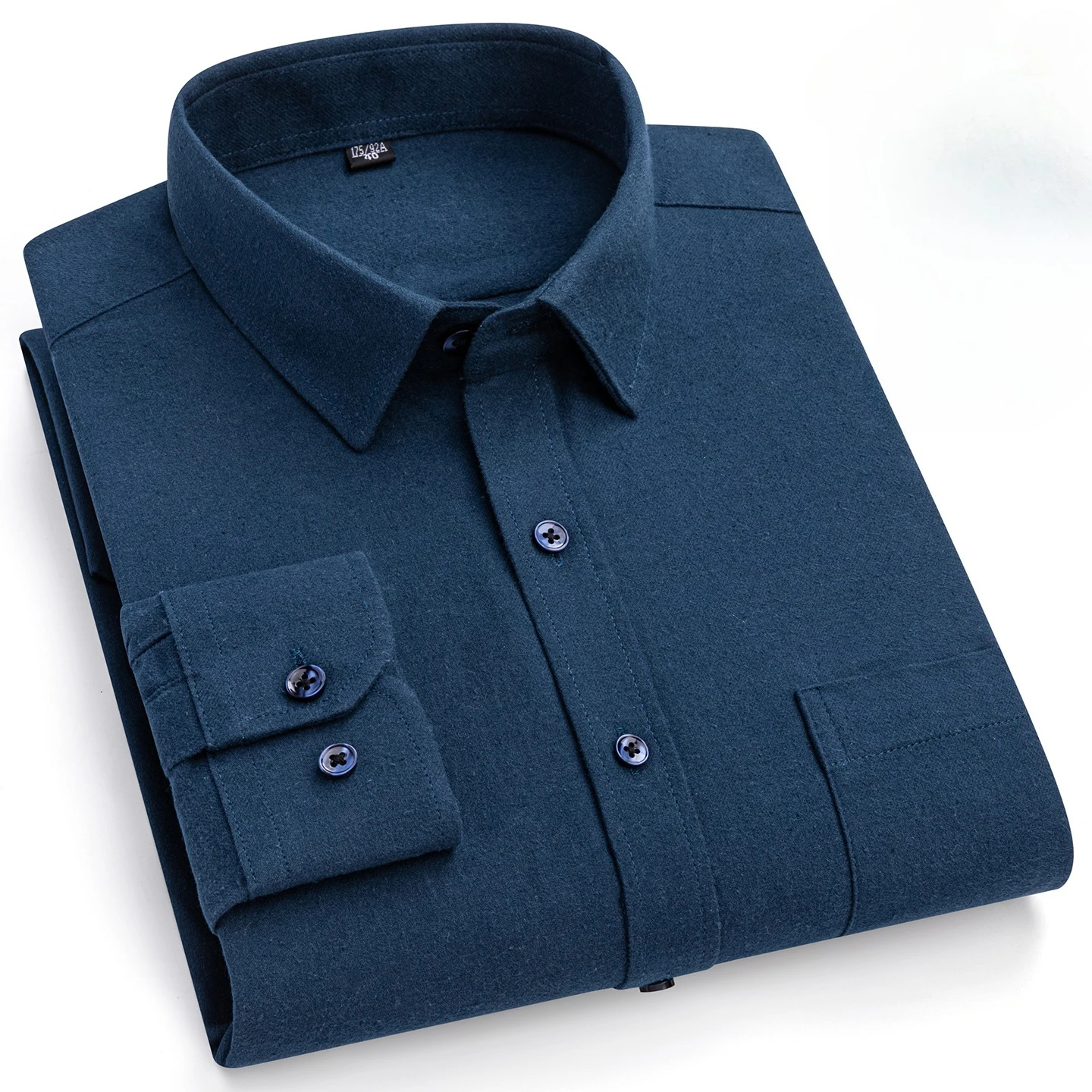Plus size 7XL 100%cotton brushed long sleeve shirts for men slim fit casual shirt soft plaid single pocket tops vintage clothes
