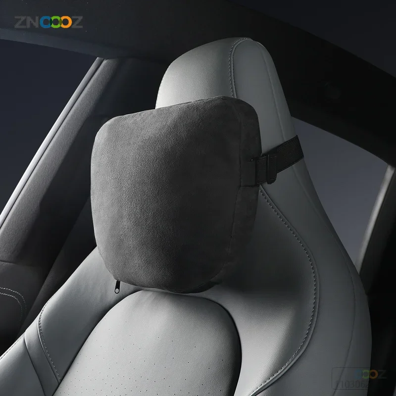 For Mercedes Benz Smart #1 Car Seat Headrest Turned Fur And Nappa Leather Two-in-one Double-sided Available  Accessories