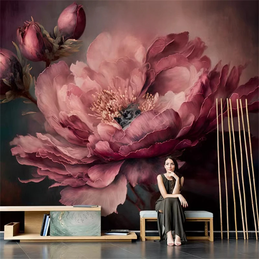 Custom Nordic white rose wallpaper for living room bedroom TV background wallpaper sofa covering mural ﻿wall art home decor