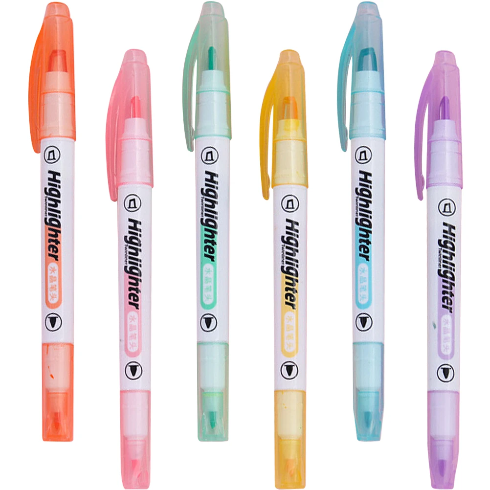 

DoubleEndedHighlighters6ColorBoxFluorescentPenMultiColorNoteTakingClassroomSuppliesStudentAccessories