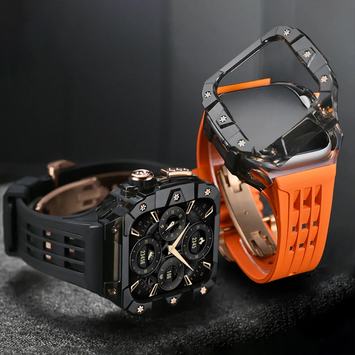 

Комплект для модификации Apple Watch Ultra 3 (49 мм, 44 мм, 45 мм) из титана класса люкс 2026 года, с корпусом и ремешком из фторкаучука для Iwatch 11, 10, 9, 8, 7, 6, SE, 5 Mod