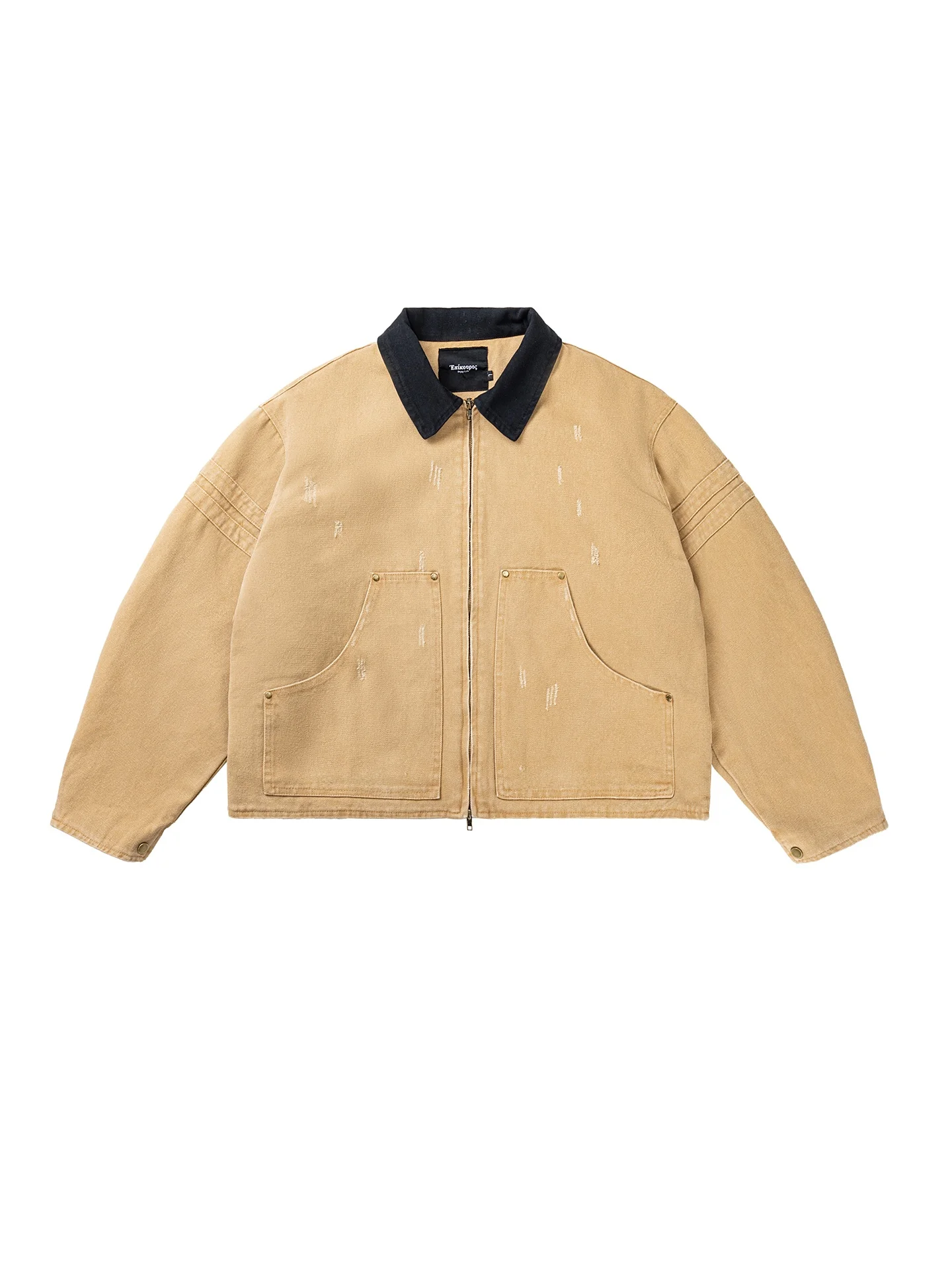 

Теплая ретро-куртка в американском стиле из хлопка для мужчин, свободного кроя, с воротником, рабочая одежда, зимнее пальто, молодежная повседневная куртка на молнии