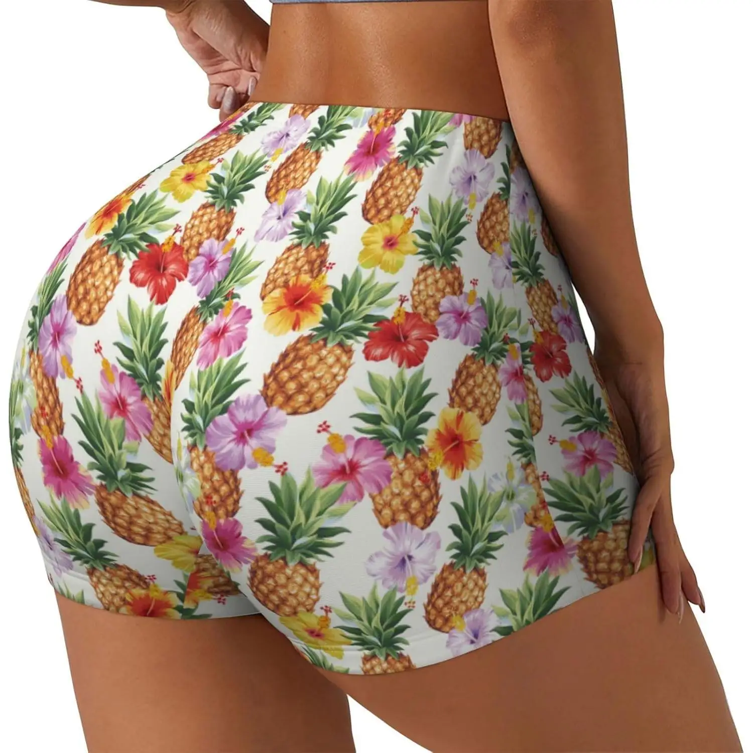 الأناناس وزهور الكركديه طباعة المرأة تجريب السراويل للرياضة الرياضية الجري المشي لمسافات طويلة السائق اليوغا رياضة السراويل #1