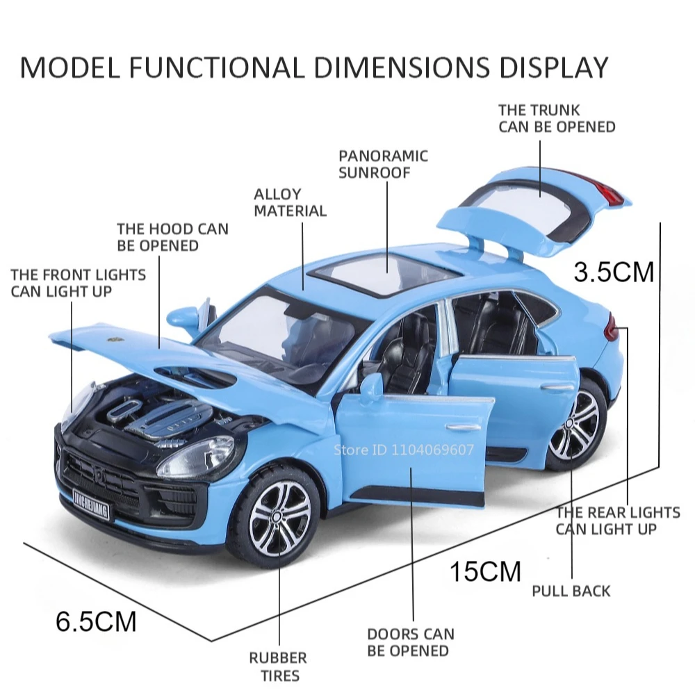 Antike Skala Macan T Geländewagen Auto Modell Spielzeug Legierung Druckguss Sound Licht zurückziehen Simulation Fahrzeug modelle Sammlung Geschenke für Kinder