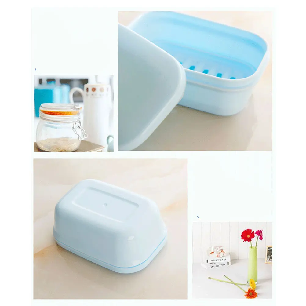 

Набор из 4-х мыльниц с 2-уровневой сушилкой и крышкой для сохранения мыла чистым, идеально подходит для путешествий, дома, ванной и кухонных раковин