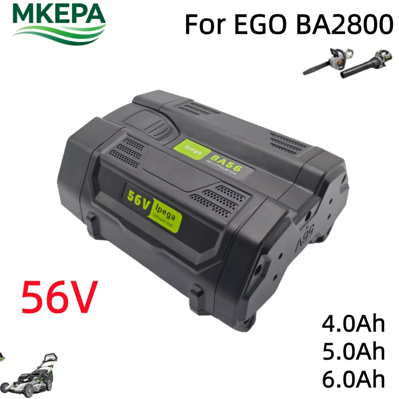 56V 6000mAh 교체용 리튬 이온 배터리, EGO BA2800 BA2800T BA4200 BA4200T BA1400 BA1400T BA5600T 전동 공구 호환
