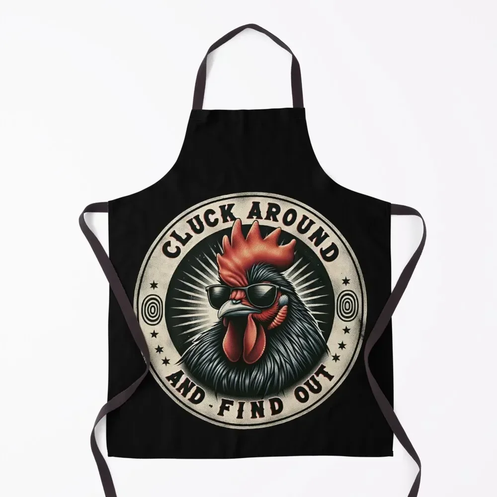 Cluck Around And Find Out Funny Chicken Rooster T-Shirt Apron bib with personal logo Kitchen Items For Home Salon Apron