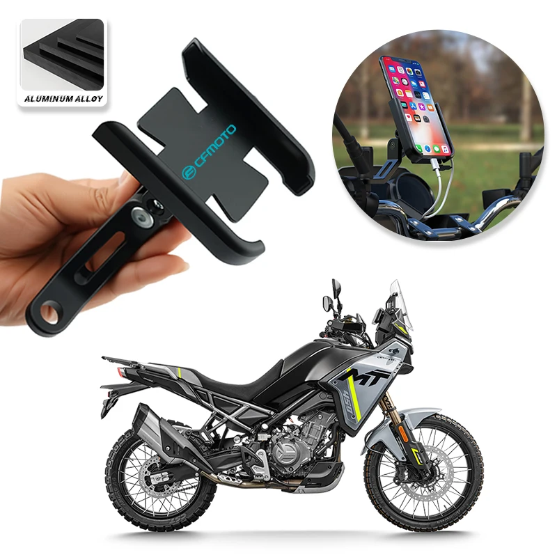 Мотоциклетный кронштейн на руль из сплава с ЧПУ, держатель для мобильного телефона с GPS-навигацией для CFMOTO Cfmoto 650Nk 400Nk 250Sr Sr250 Cf250 CF400 Мотоциклетный кронштейн на руль из сплава с ЧПУ, держатель для мобильного телефона с GPS-навигацией для CFMOTO Cfmoto 650Nk 400Nk 250Sr Sr250 Cf250 CF400