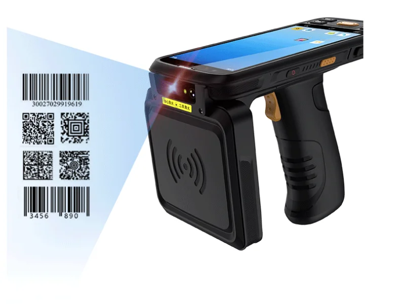 4G/ WIFI/GPS 860-960MHz 1D/2D ماسح الباركود يده UHF RFID المساعد الشخصي الرقمي قارئ RFID يده قارئ العلامات